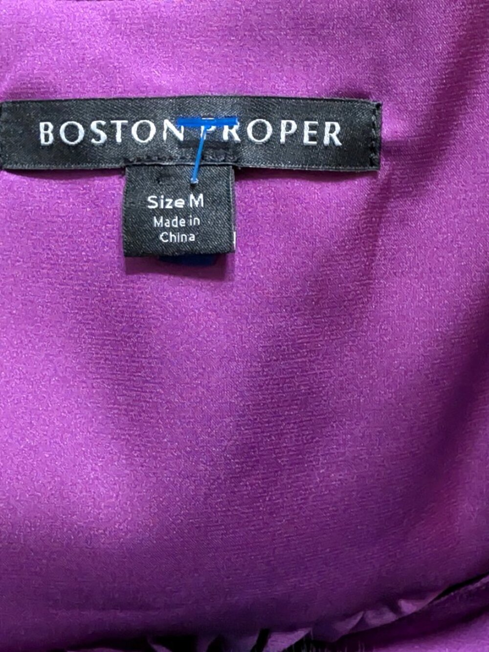 Boston Proper V-Neck Charmeuse Blouse M Solid Purple Satin Career Luxurious - Picture 7 of 7